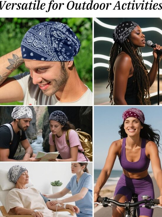 Women\'s Summer Beanie Hat Boho Hats Adult Dwarf Hats Pack of 4 Skull Caps B-1401